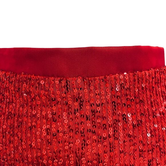 Band Of The Free Red Sequin Mini Skirt Sparkle Party Holiday Clubwear NWT L - Picture 8 of 11